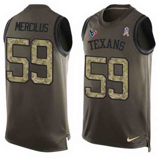 Nike Texans #59 Whitney Mercilus Green Mens Stitched NFL Limited Salute To Service Tank Top Jersey